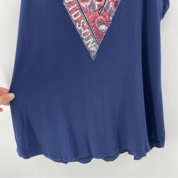 Harley Davidson Womens Tank Top Navy Blue Skull M - Picture 4 of 7